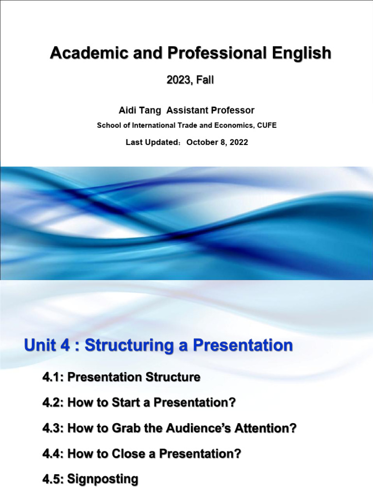 Chapter 4 - Structuring A Presentation | PDF | Question