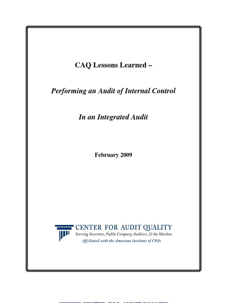 Internal Control Audit Lessons Learned | PDF | Business