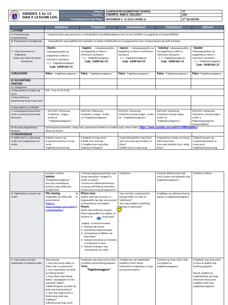 DLL - Esp 6 - Q2 - W6.6 | PDF