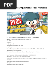 Previous Year Questions Real Numbers