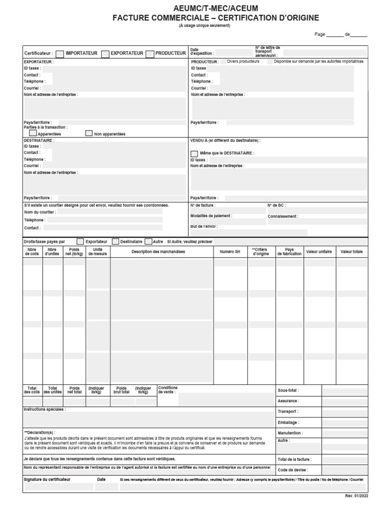 Facture commerciale FedEx et certification | PDF | Transport
