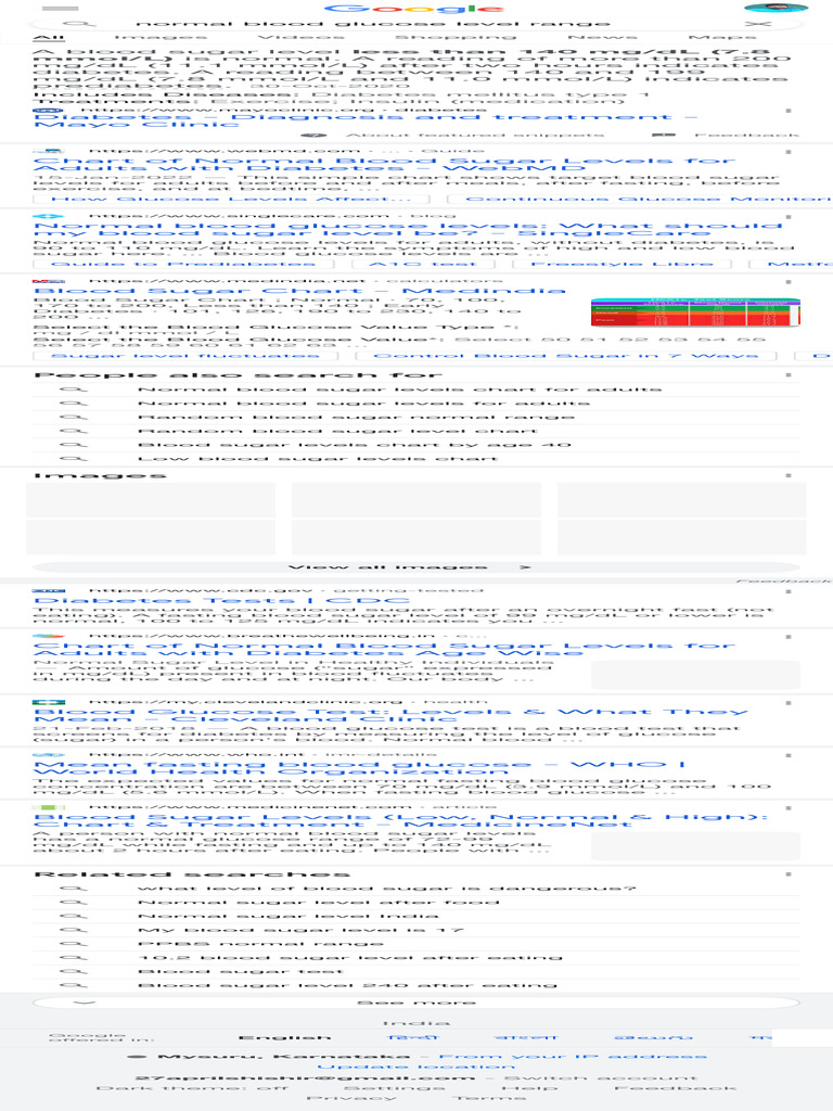 Normal Blood Glucose Level Range - Google Search | PDF | Diabetes ...