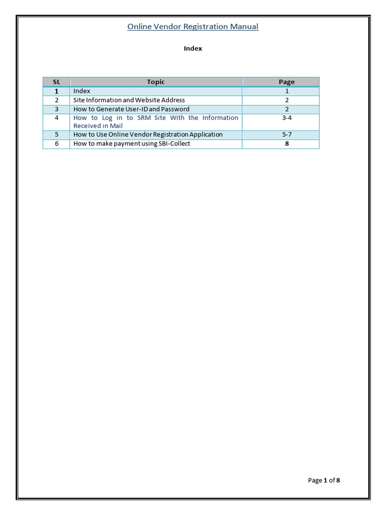 SAIL Vendor Registration Guide | PDF | Login | Banks