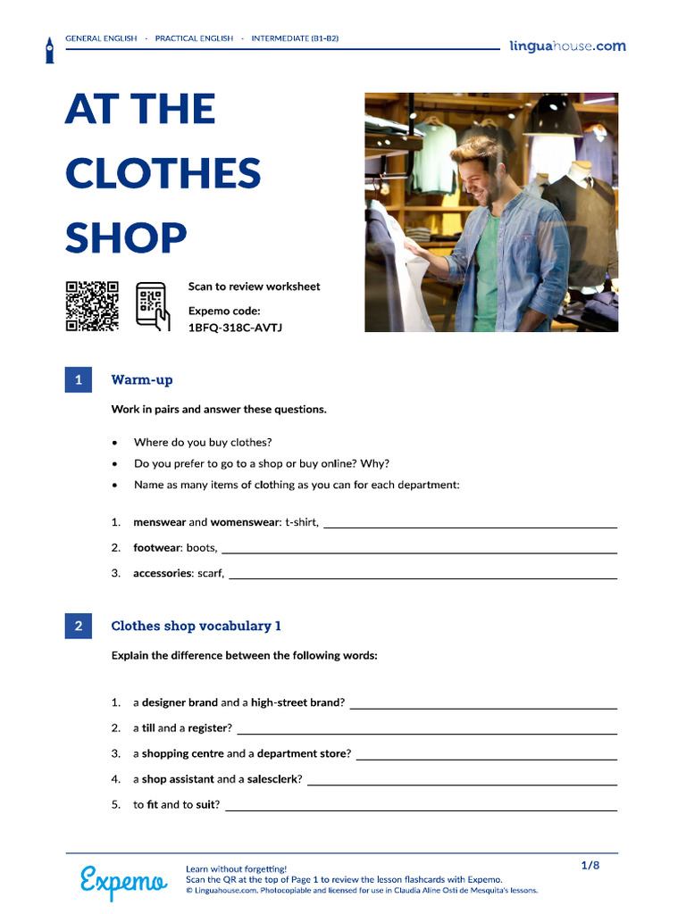At The Clothes Shop | PDF