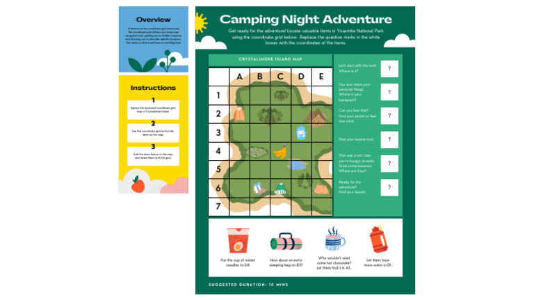 Coordinate Grid Adventure Map Guide | PDF