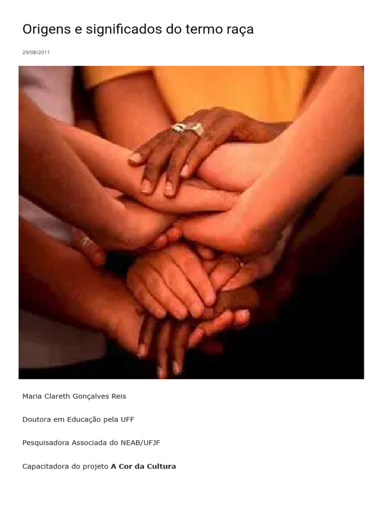 Origens do conceito de raça e racismo | PDF | Raça (categorização ...
