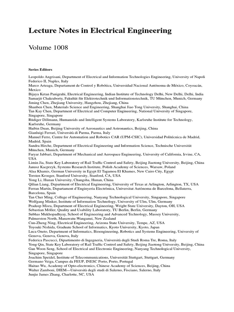 Lecture Notes in Electrical Engineering: Series Editors | PDF ...