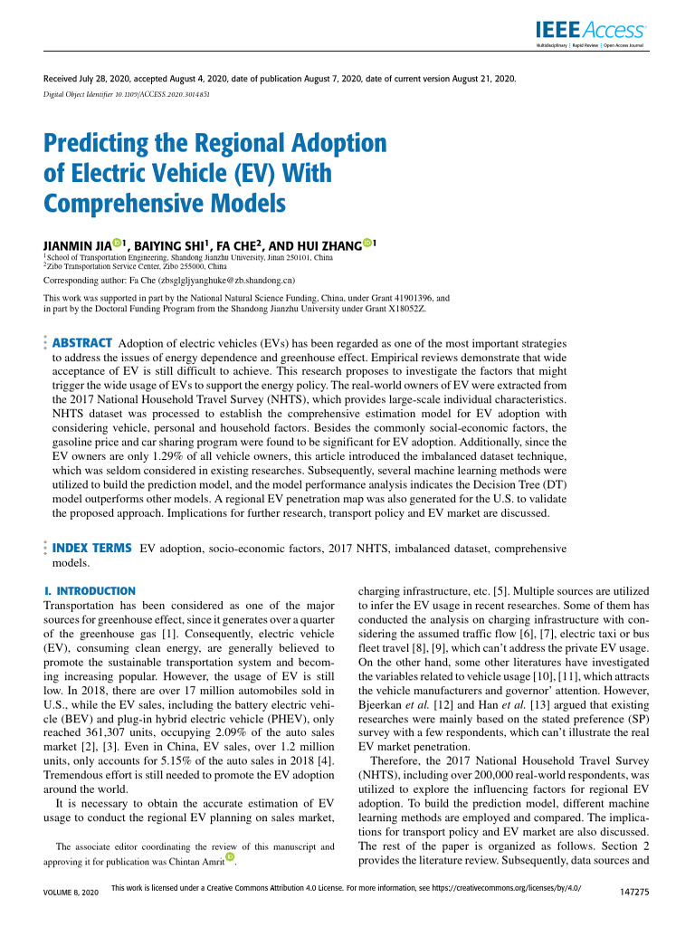 Predicting The Regional Adoption of Electric Vehicle EV With ...