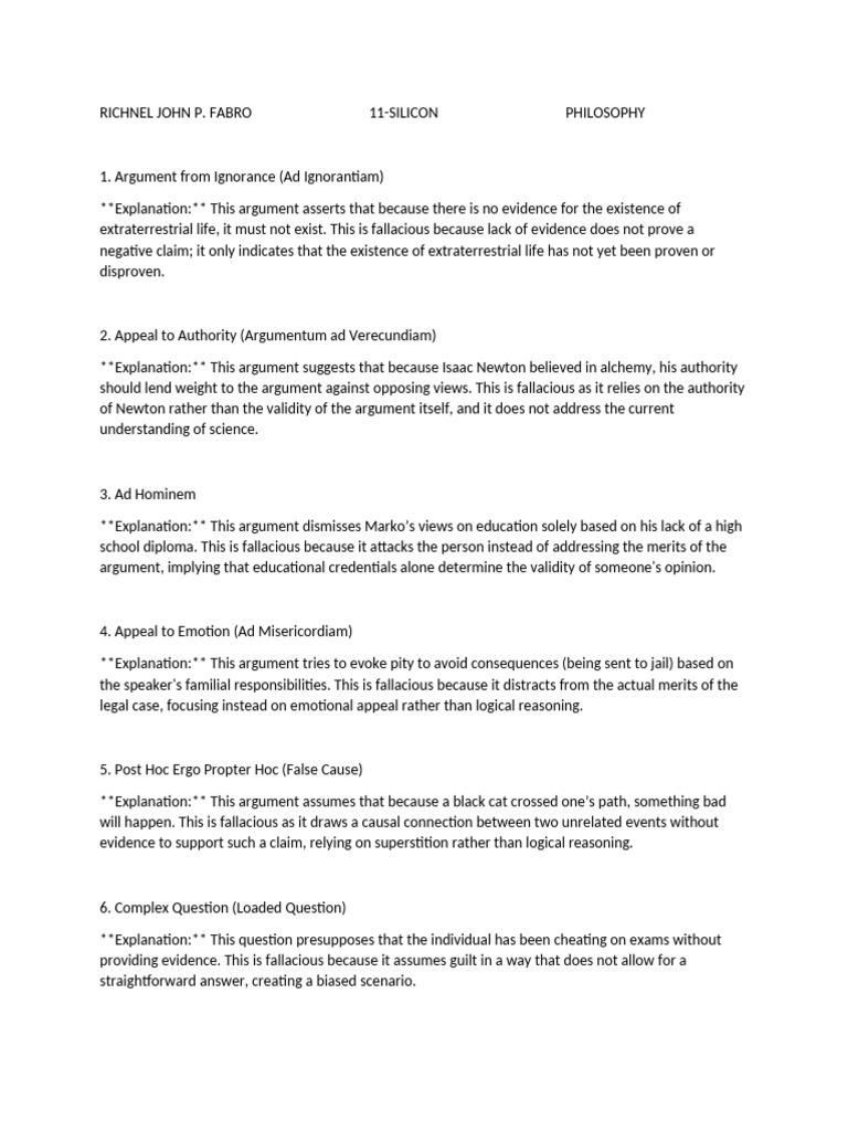 PHILOSOPHY | PDF | Fallacy | Argument