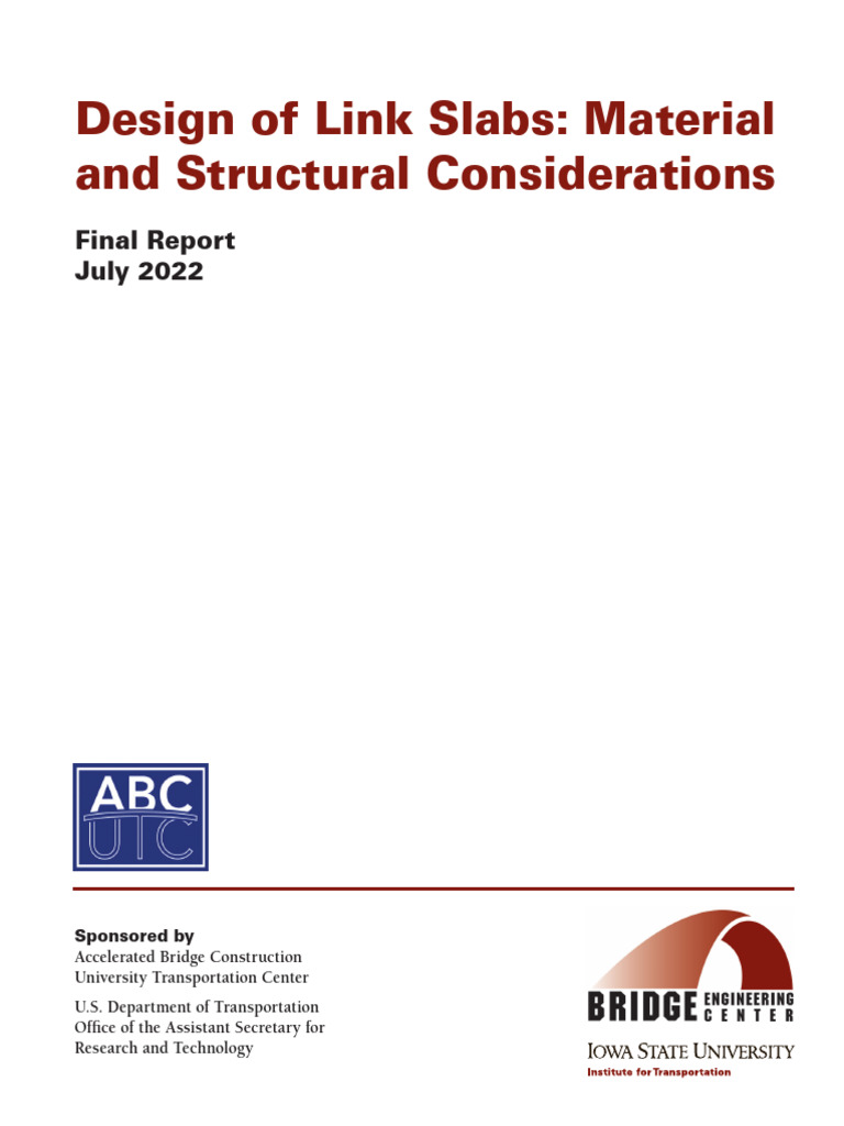 Link Slabs in Bridge Design Report | PDF | Concrete | Fracture