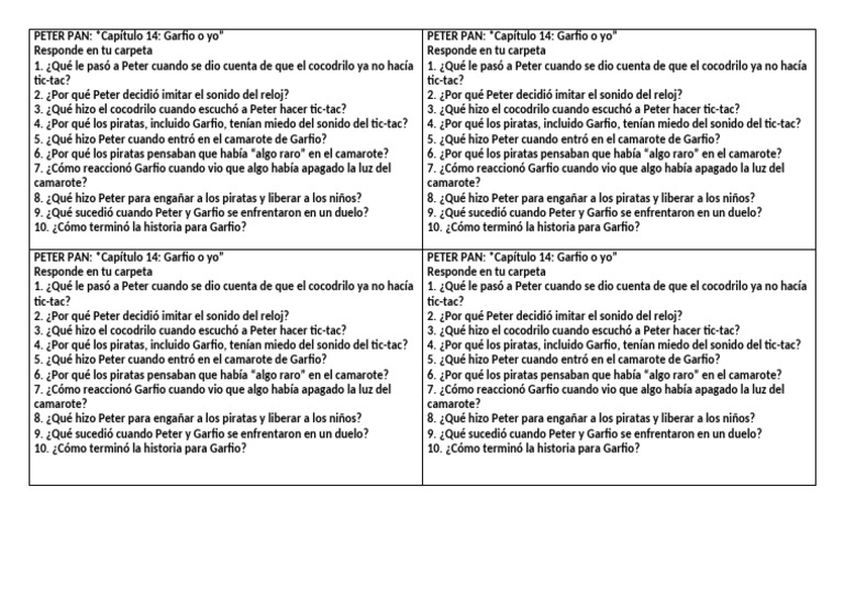 Resumen del Capítulo 14 de Peter Pan | PDF | Peter Pan