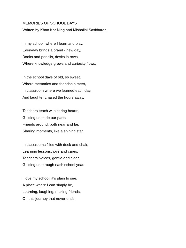 Best Poems for School Recitation | PDF