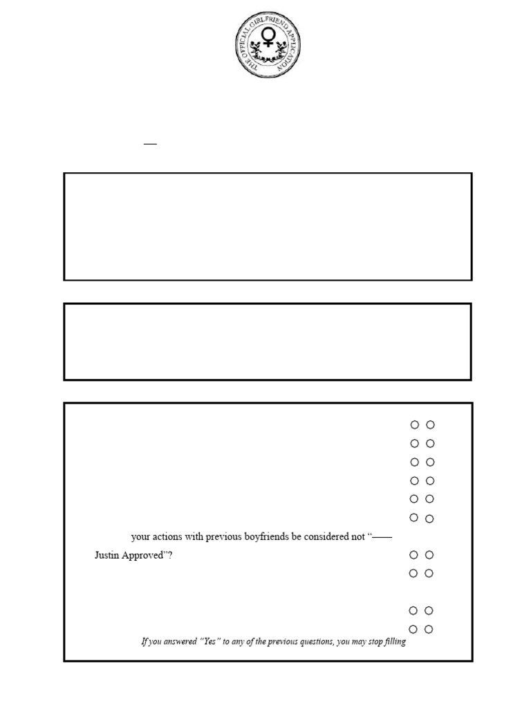 The Official Girlfriend Application | PDF | Career & Growth