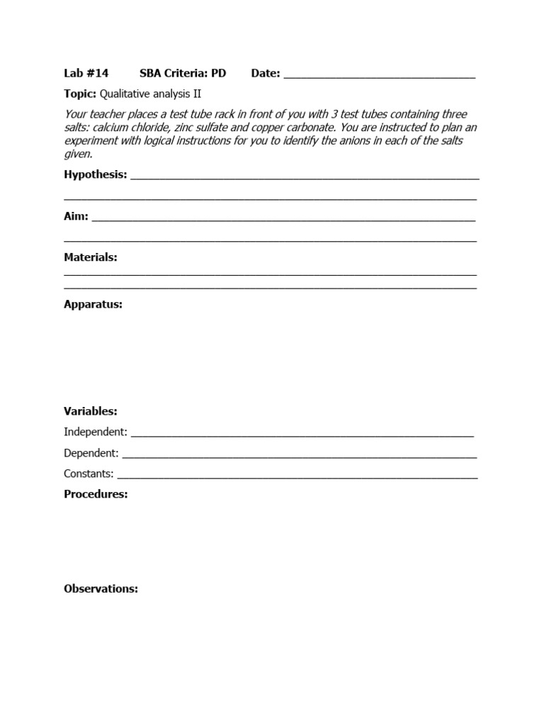 Lab 14 PD Qualitative Analysis | PDF | Hypothesis | Experiment