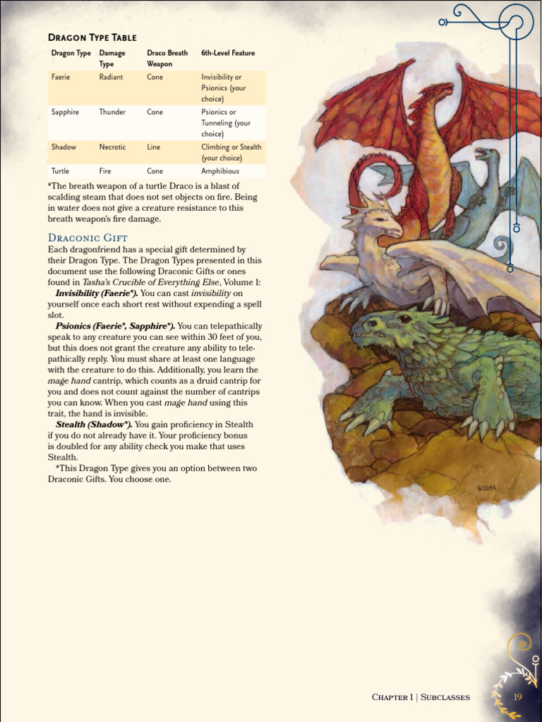 Dragon Types and Monk Subclasses Guide | PDF | Gary Gygax Games | D20 ...