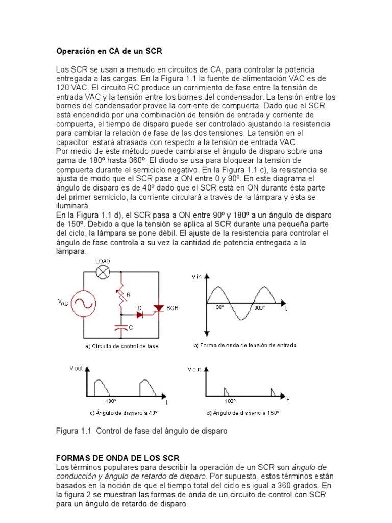 Control de Ángulo de Disparo en SCR | PDF | Componentes eléctricos ...