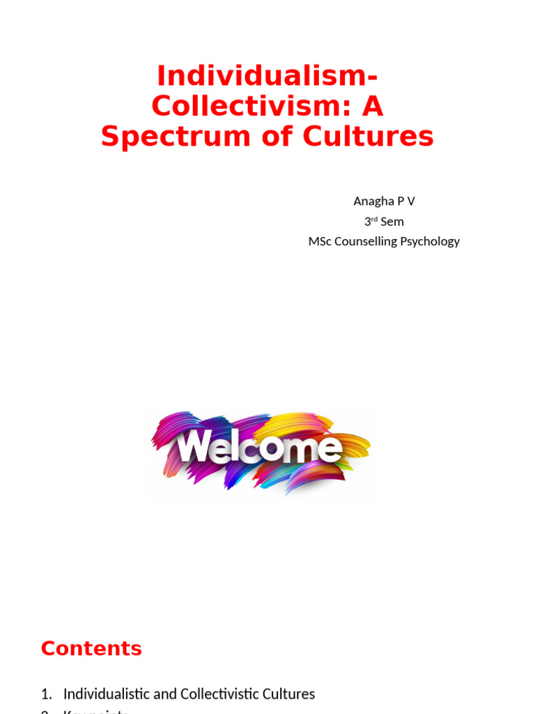 Individualism Collectivism | PDF