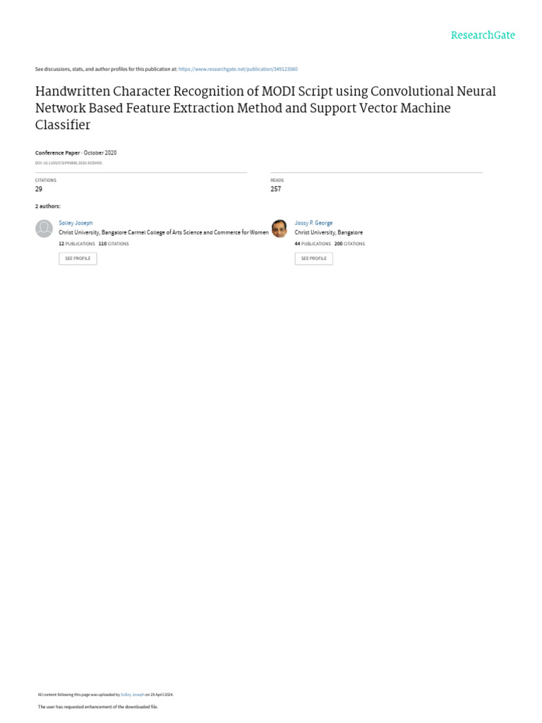 MODI Script Handwritten Recognition Using CNN | PDF | Deep Learning ...