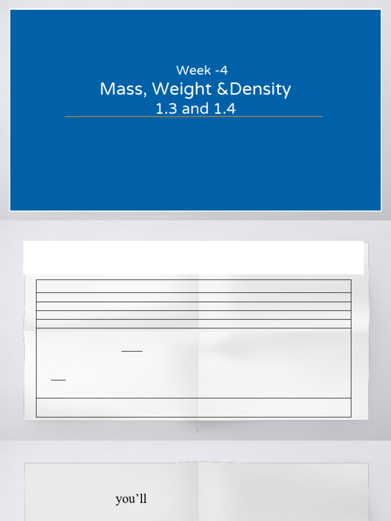 Understanding Mass, Weight, and Density | PDF | Weight | Mass