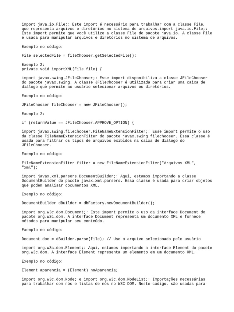 Importação e Manipulação de Arquivos XML em Java | PDF | Computadores ...