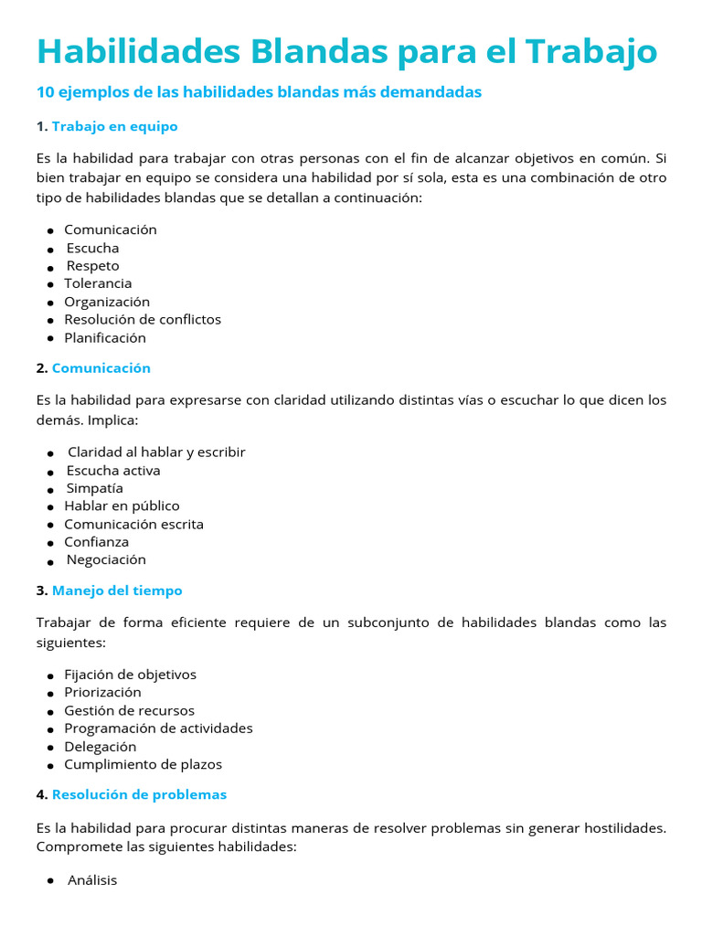 Habilidades Blandas para El Trabajo | PDF | Toma de decisiones | Las ...