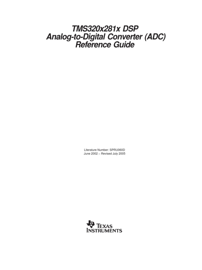 TMS320x281x ADC Reference Guide | PDF | Analog To Digital Converter ...