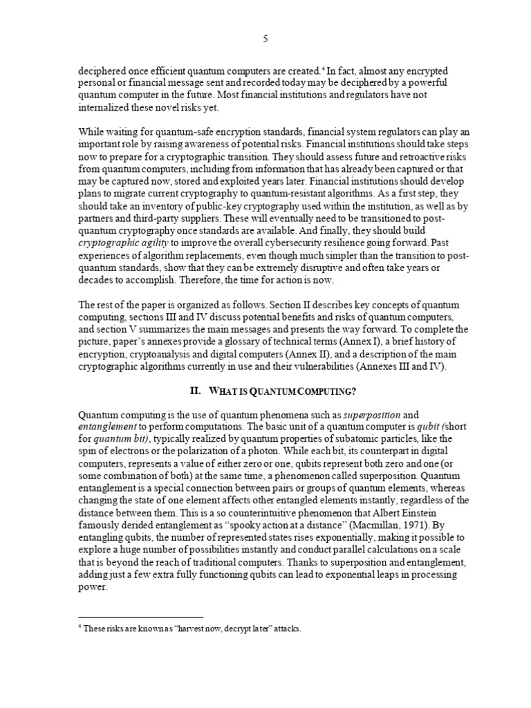Quantum Computing and The Financial System - Spooky Action at A ...
