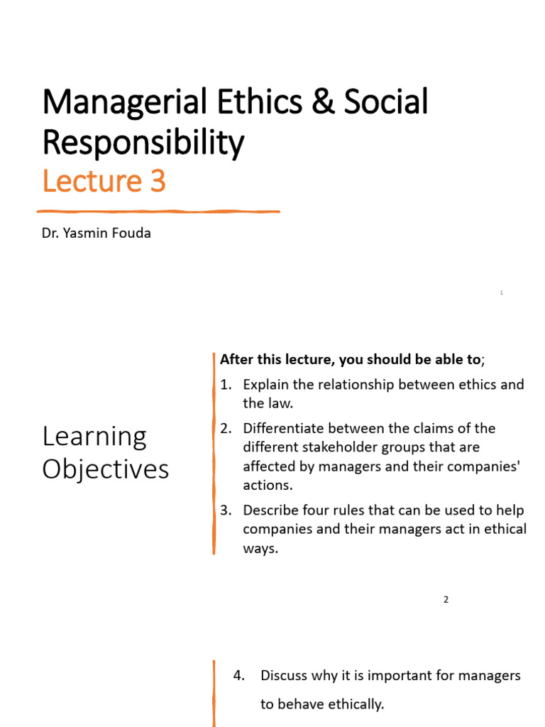 Managerial Ethics and Social Responsibility | PDF | Employment | Reputation