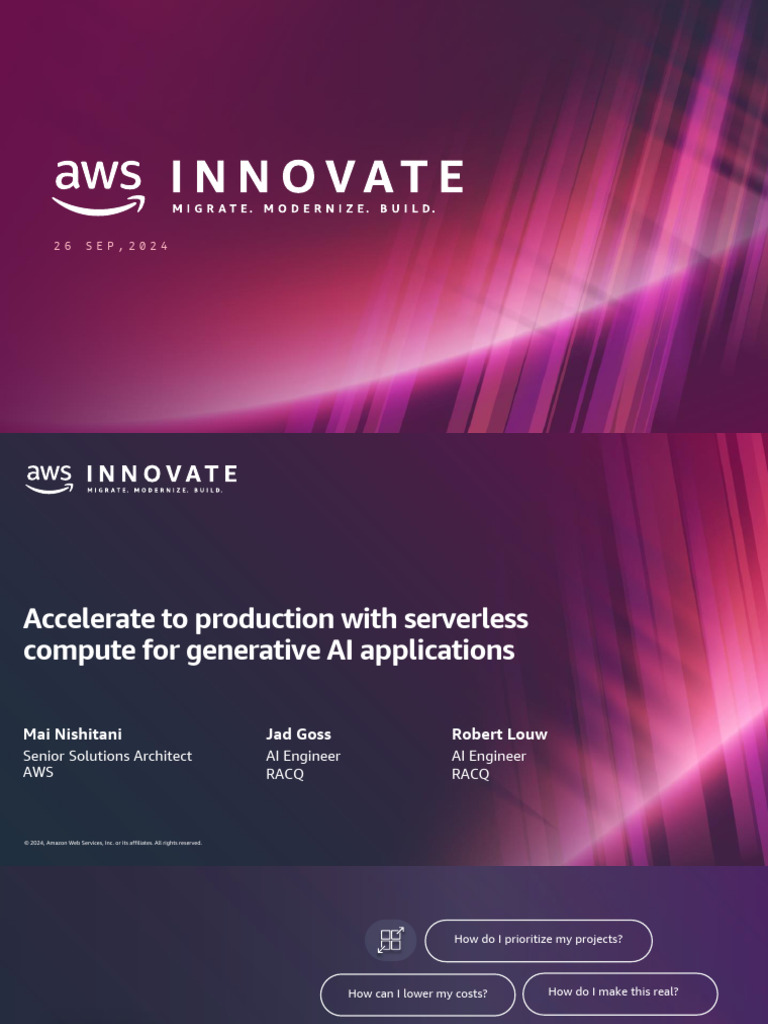 Serverless Compute for Generative AI | PDF | Amazon Web Services ...