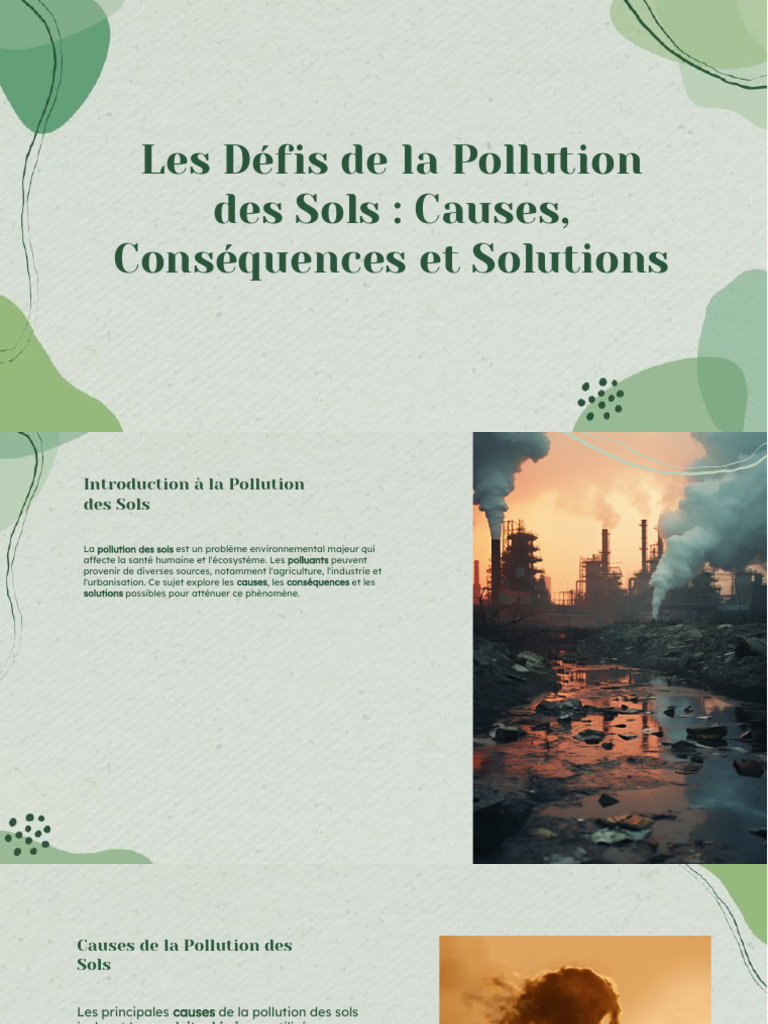 Pollution des sols : causes et solutions | PDF | la pollution ...