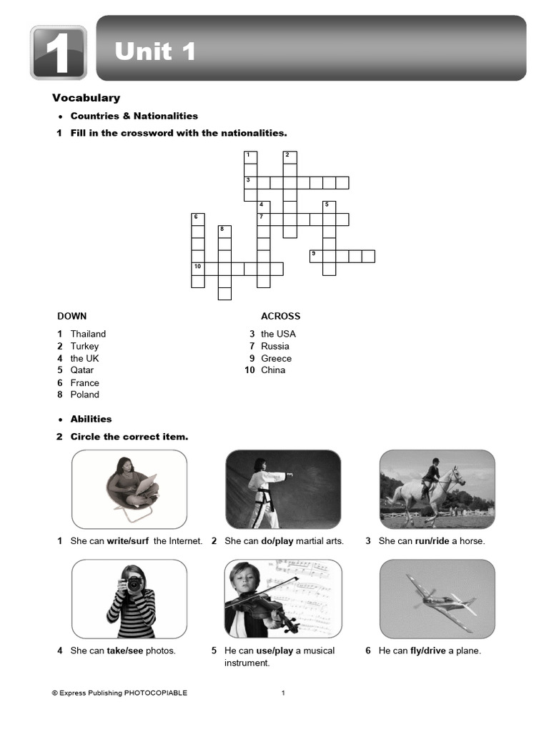 01 OnScreen 1 Unit 1 | PDF | Syntax | Linguistic Typology