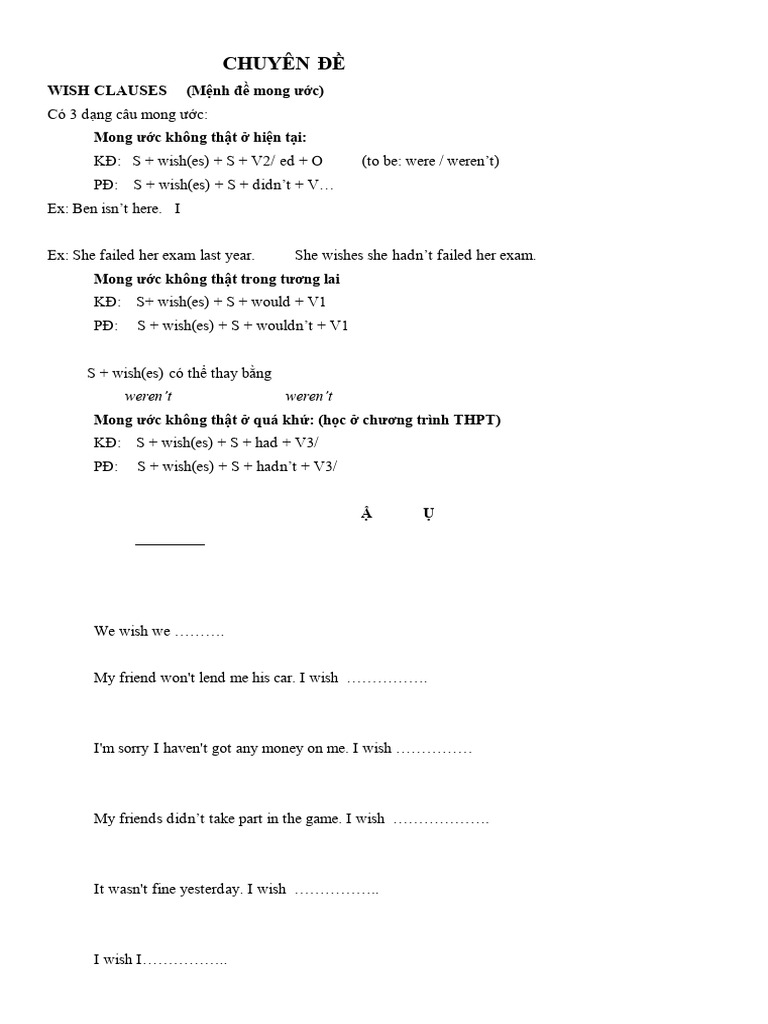 Wish Example Sentence