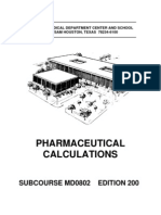 US Army Medical Course MD0802-200 - Pharmaceutical Calculations