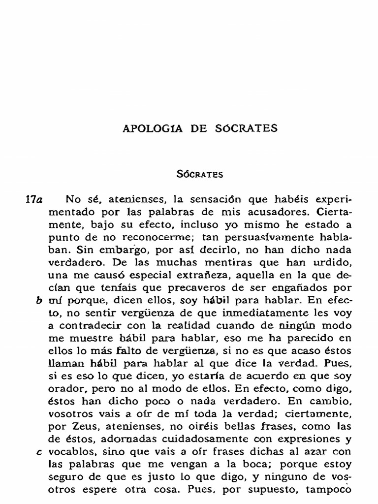 Apología de Sócrates | PDF | Sabiduría | Sócrates