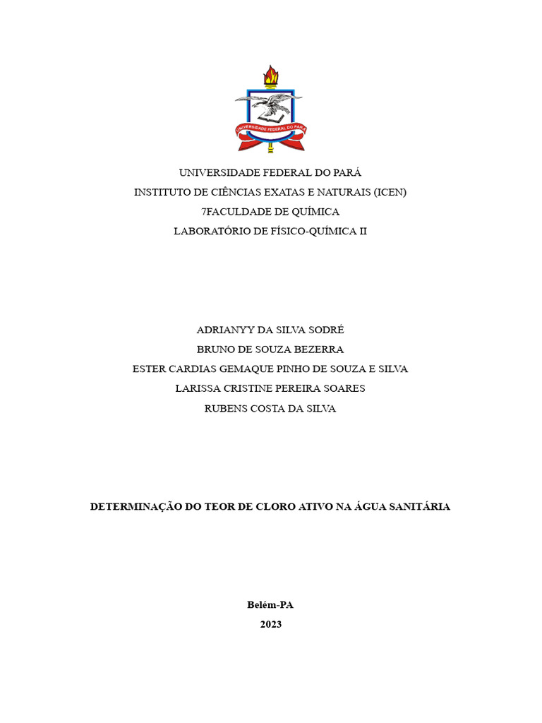 Teor de Cloro Ativo em Água Sanitária | PDF | Titulação | Química