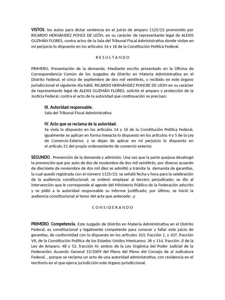 Sentencia Amparo | PDF | Jurisdicción | Fiscal