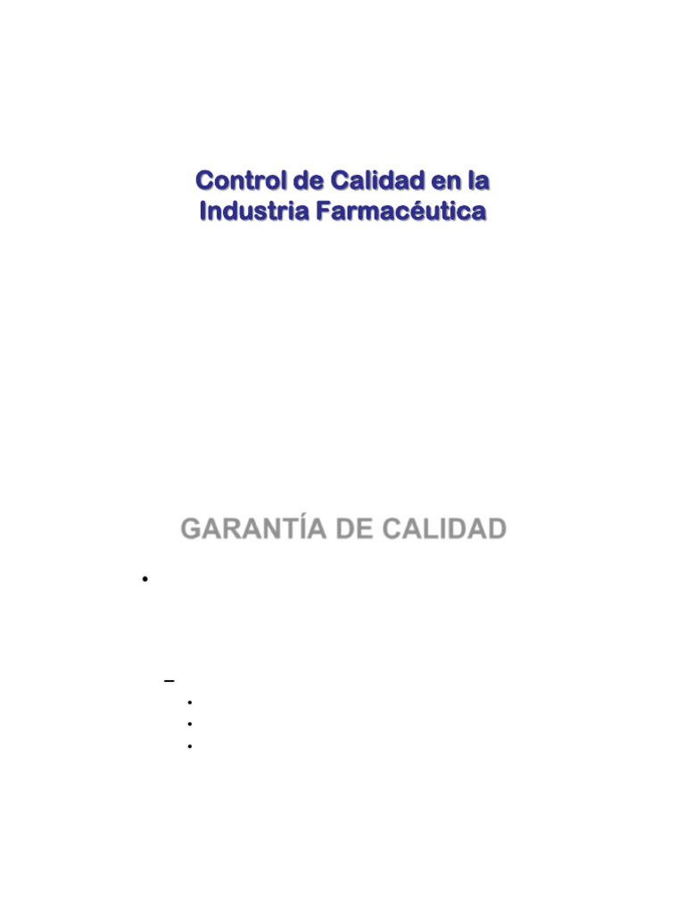 Control de Calidad en La Industria Farmaceutica 2013 | PDF | Calidad ...