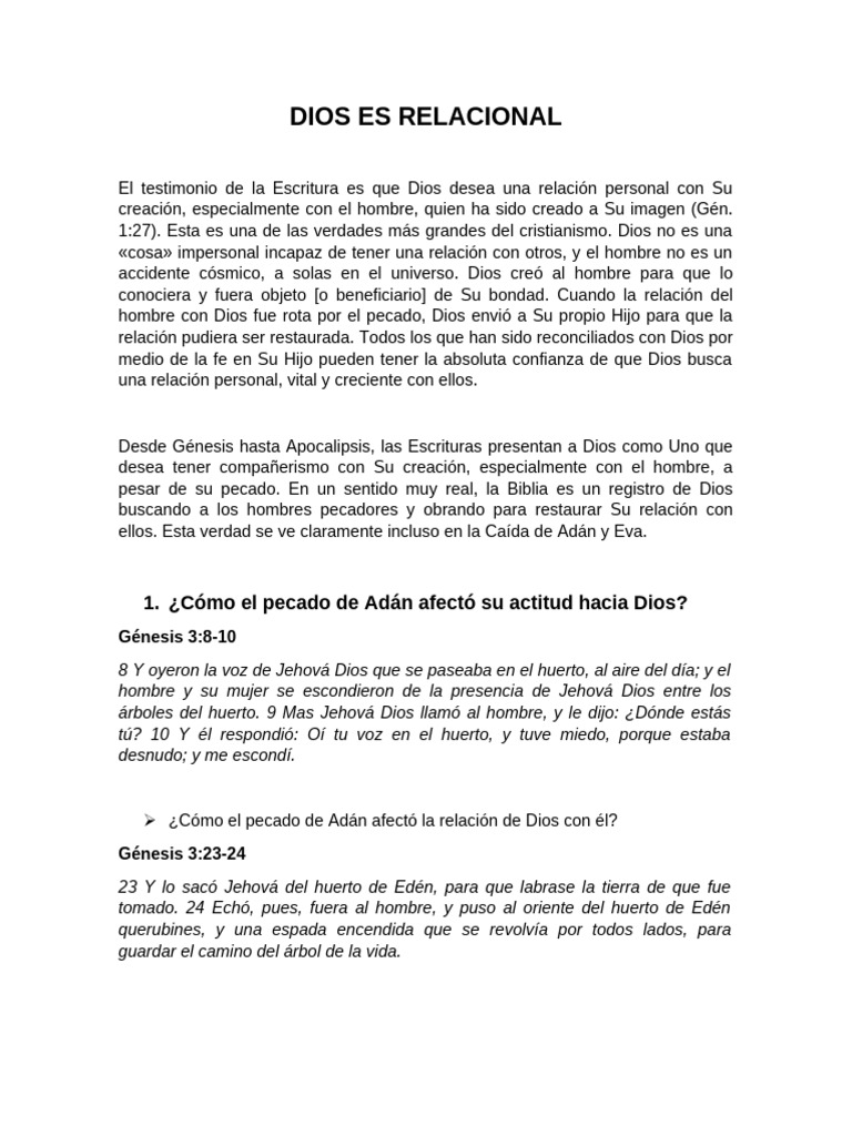 Dios Es Relacional | PDF | Pecado | Cristo (título)