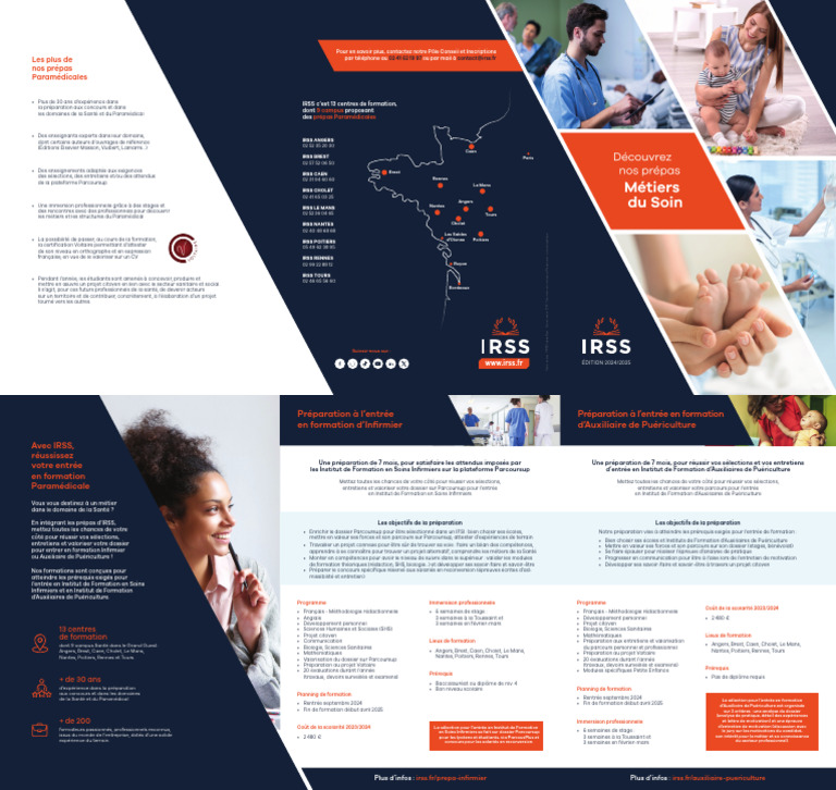 Prépas Paramédicales IRSS 2024/2025 | PDF | Allaitement | Professionnel ...