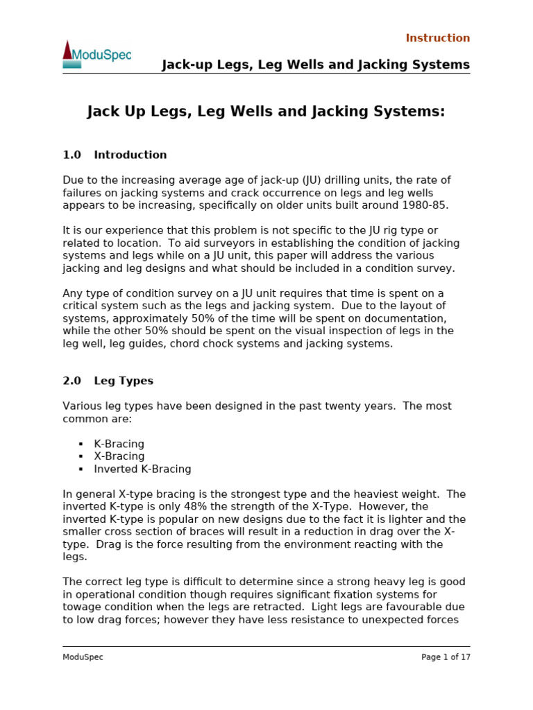 Jack-up Rig Jacking System Overview | PDF | Nondestructive Testing ...