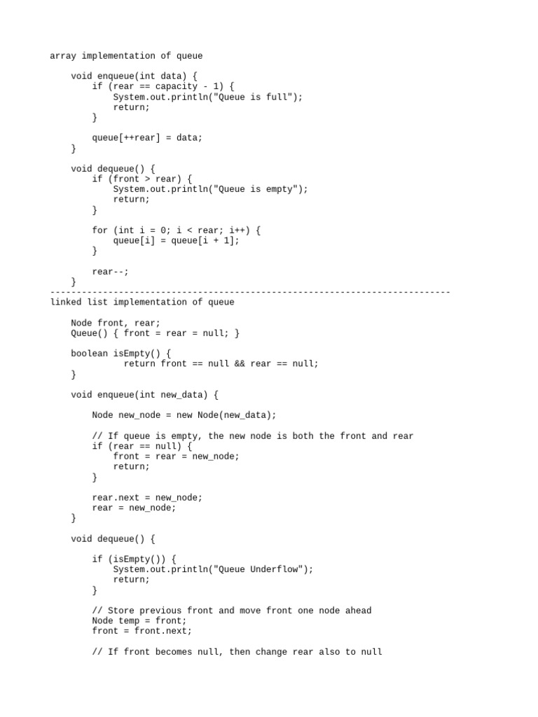queue | PDF | Queue (Abstract Data Type) | Computer Programming