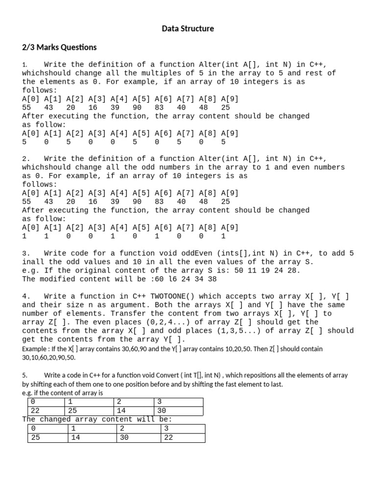 2 Data Structure Questions | PDF | Queue (Abstract Data Type ...
