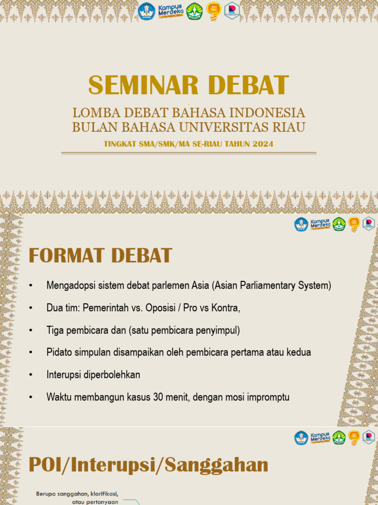 Format Debat Parlemen Asia 2024 | PDF
