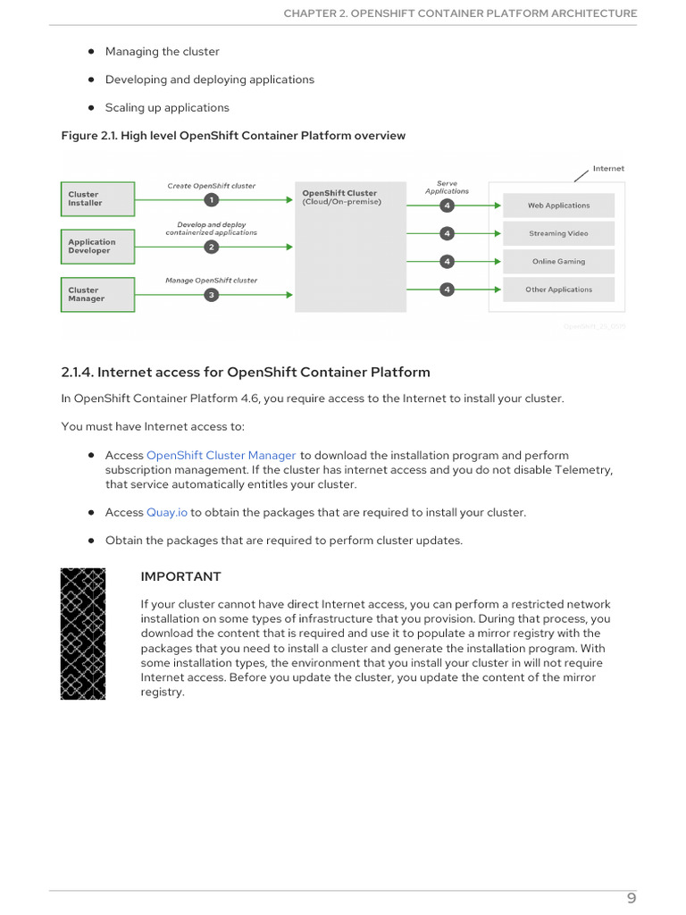 2.1.4. Internet Access For Openshift Container Platform | PDF