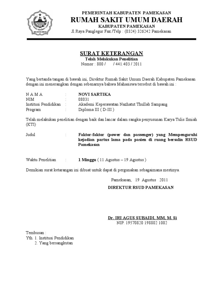Contoh Surat Balasan Izin Penelitian Dari Perusahaan