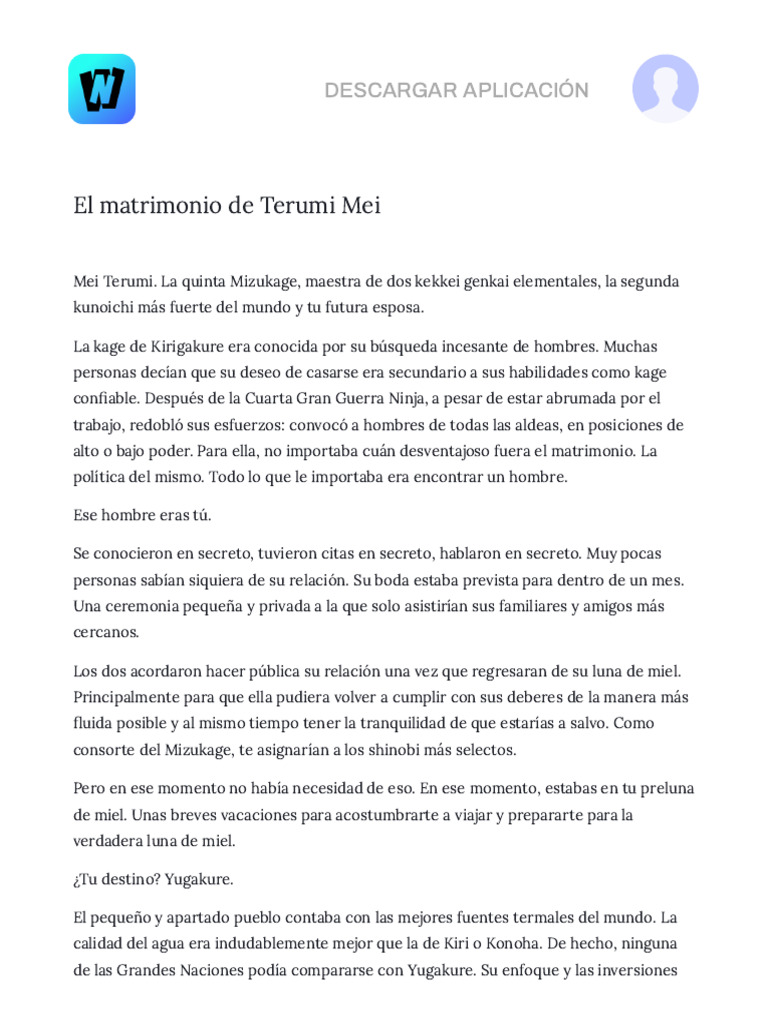 Porn With Plot Chapter 56 - Terumi Mei's Marriage - WebNovel | PDF