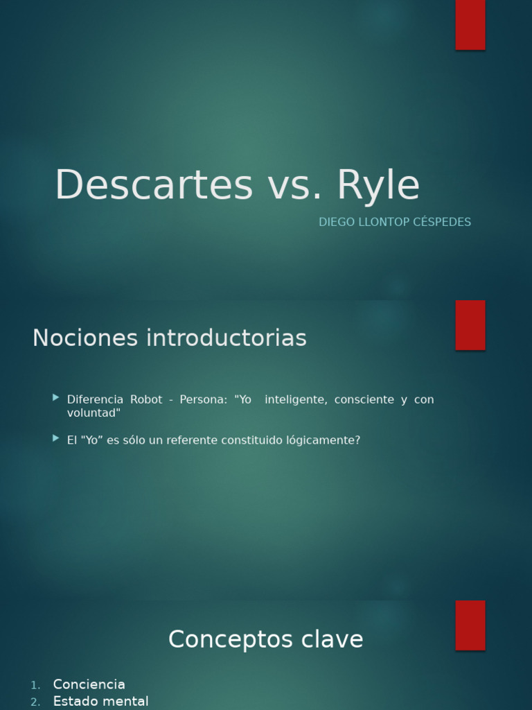 Descartes y Ryle: Dualismo vs. Conductismo | PDF | Filosofía