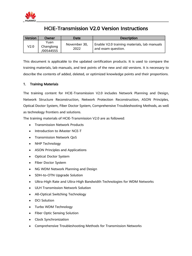 HCIE-Transmission V2.0 Guide | PDF | Wavelength Division Multiplexing ...