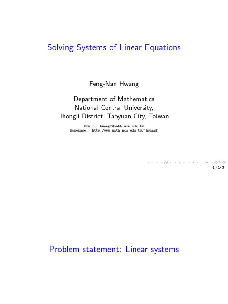 Solving Linear Equation Systems | PDF | Matrix (Mathematics ...