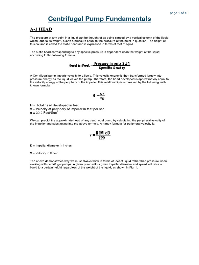 Centrifugal Pump Fundamentals | PDF | Pump | Pressure